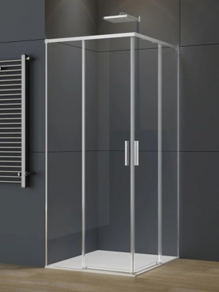 Душевой уголок Vincea Soft 2 VSS-3SO2900CL 90x90, профиль хром, стекло прозрачное, квадратный, двери раздвижные