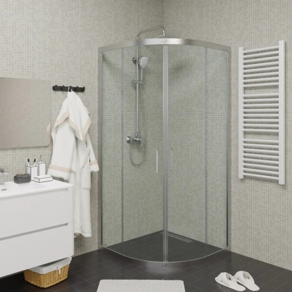 Душевой уголок Cerutti Spa Viva 90 N 90x90, профиль хром, четверть круга, двери раздвижные