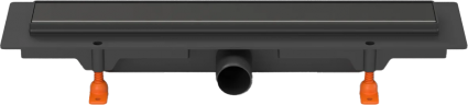 Душевой трап (лоток) Milleau Multi M550MB 55 см, решетка матовая черная, с сифоном, под плитку, выпуск боковой