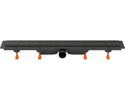 Душевой трап (лоток) Milleau Flow M750FB 75 см, решетка матовая черная, с сифоном, выпуск боковой