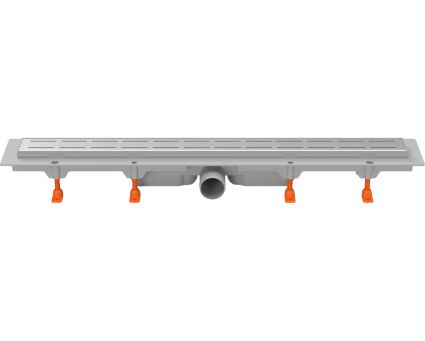Душевой трап (лоток) Milleau Flow M750FS 75 см, решетка матовый хром, с сифоном, выпуск боковой