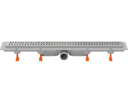 Душевой трап (лоток) Milleau Level M750LS 75 см, решетка матовый хром, с сифоном, выпуск боковой
