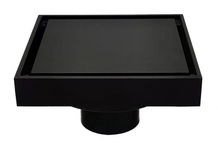 Душевой трап ARROW AG5118MB 10x10, в пол, с сухим затвором, матовый черный