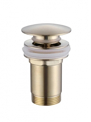 Донный клапан для раковины Abber AF0010G с переливом, матовое золото