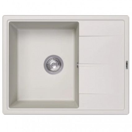Мойка кухонная Abber Quarz AQ2903W матовая белая прямоугольная, с крылом