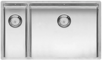 Мойка кухонная Kantera New York 18x40+50x40 LUX Comfort R27790 stainless steel брашированная, прямоугольная