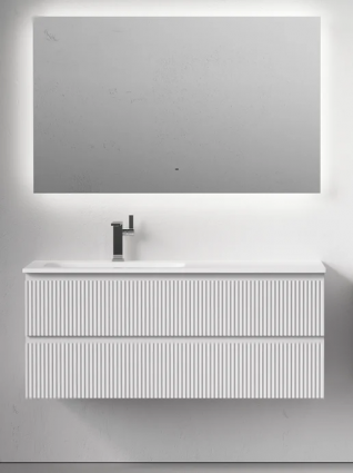 Мебель для ванной комнаты Sancos Snob R 120 L подвесная, bianco, с ящиками, с доводчиками