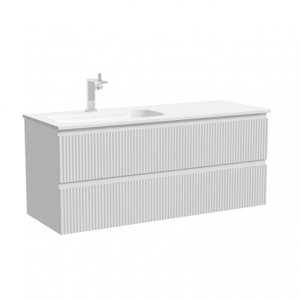 Тумба для ванной подвесная Sancos Snob R левая 1195х445х500, SNR120LW, с ящиками, с доводчиками