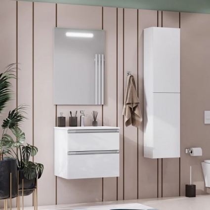 Мебель для ванной комнаты Roca The Gap 60 2 ящика, белый глянец, раковина 3279A8000, подвесная, с доводчиками