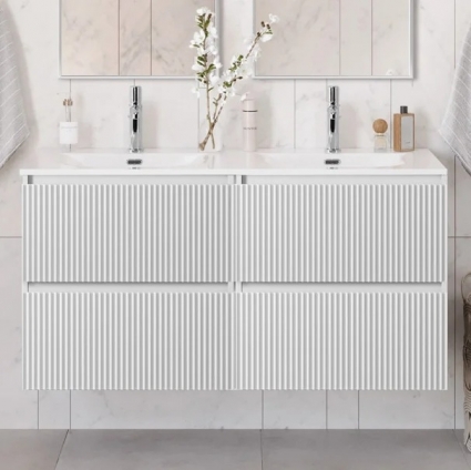 Тумба под раковину без столешницы BelBagno Uno 120 подвесная, 4 ящика, bianco opaco, матовая, с доводчиками