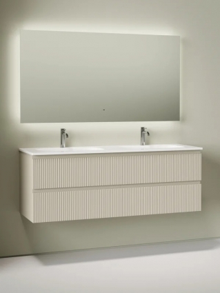 Комплект Тумба для комплекта Sancos Snob T 70, beige soft 2 шт + Мебельная раковина Ceramicanova Grace CN7022 + Донный клапан для раковины Ceramicanova CN2000 2 шт+ Смеситель Sancos Etna, хром, SC9001CH 2 шт + Зеркало для ванной комнаты Sancos Square 1400, подвесная, с ящиками