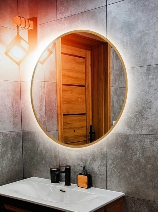 Зеркало круглое Abber Mond AG6204SCGL-1.0 100 см, с подсветкой, золото