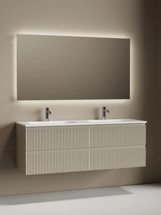 Комплект Тумба Sancos Snob R SNR70CE + Тумба SNR70CE + Раковина Ceramicanova Grace 141 + Донный клапан CN2000 + Смеситель Etna SC9001CH + Зеркало SQ14 подвесная, с ящиками