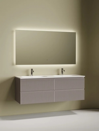 Комплект Тумба Sancos Snob R SNR70SM + Тумба SNR70SM + Раковина Ceramicanova Grace 141 + Донный клапан CN2000 + Смеситель Etna SC9001CH + Зеркало SQ14 подвесная, с ящиками
