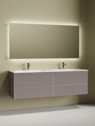 Комплект Тумба Sancos Snob R 80, doha soft + Тумба 80, doha soft + Раковина Ceramicanova Grace 161 + Донный клапан CN2000 + Смеситель Etna SC9001CH + Зеркало SQ1600, подвесная, матовая