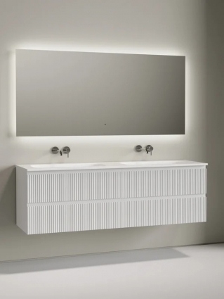 Комплект Тумба Sancos Snob R 80, bianco, 2 шт. + Раковина Ceramicanova Grace CN7023wx+ Донный Ceramicanova CN2000, 2 шт. + Смеситель Sancos Etna SC9004CH, 2 шт. + Зеркало Sancos Square 1600х800 SQ1600, подвесная, матовая