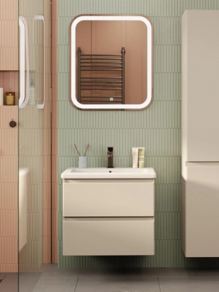 Мебель для ванной комнаты Sanstar Riana 60 подвесная, cappuccino, раковина Como 60, матовая, с ящиками