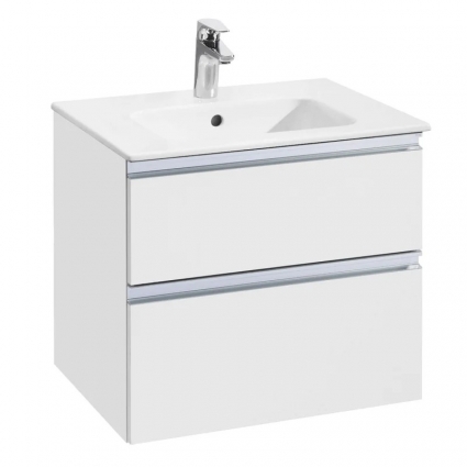 Тумба с раковиной Roca The Gap 60 2 ящика, белый глянец, раковина 32799E000, подвесная, с доводчиками