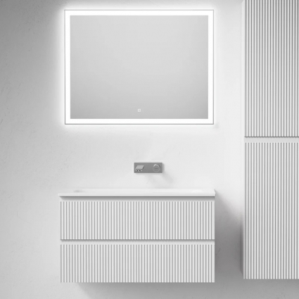 Мебель для ванной комнаты Sancos Snob R 90 подвесная, bianco, раковина СN7019wx, с ящиками, с доводчиками