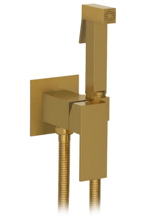 Гигиенический душ AltroBagno BM 060127 BG со смесителем, С ВНУТРЕННЕЙ ЧАСТЬЮ, матовое золото в современном стиле