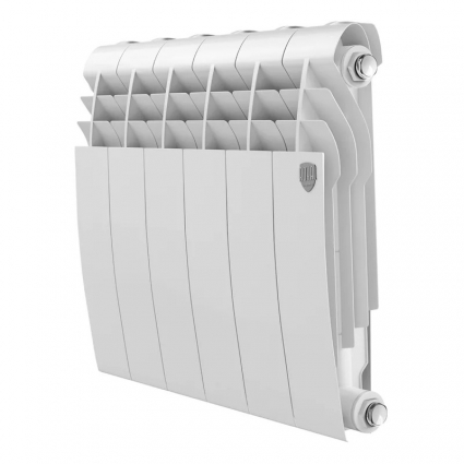Радиатор биметаллический секционный Royal Thermo BiLiner B 350 6 секций, боковое проходное подключение, белый, на площадь 10 кв.м.