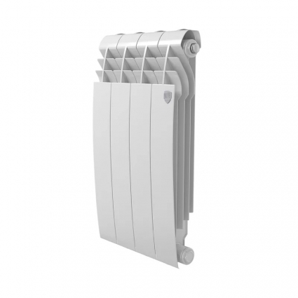 Радиатор биметаллический секционный Royal Thermo BiLiner B 500 4 секции, боковое проходное подключение, белый, на площадь 9 кв.м.