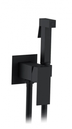Гигиенический душ AltroBagno BM AltroBagnoBM060122MB со смесителем, С ВНУТРЕННЕЙ ЧАСТЬЮ, матовый черный в современном стиле