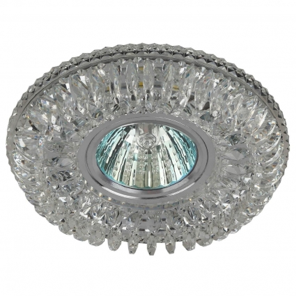 Встраиваемый светильник ЭРА LED с подсветкой DK LD34 SL/WH Б0036479, в стиле модерн, цвет серебро