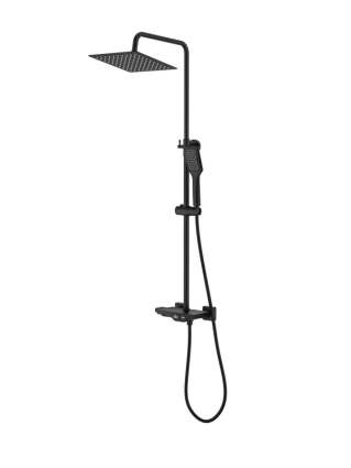 Душевая стойка SantiLine SL-9008MB черный матовый штанга 120 см,  в современном стиле