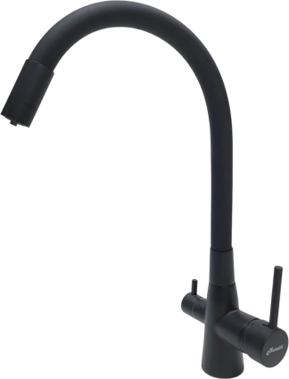 Смеситель для кухни Maretti Project Black PB31RGF71 черный однорычажный, длина излива 21 см