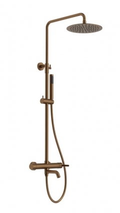 Душевая стойка AltroBagno Unione AltroBagnoUnione030211BC матовая медь штанга 117.5 см, шланг пластиковый 150 см