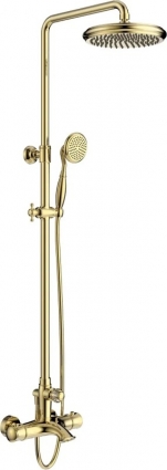 Душевая стойка AltroBagno Beatrice 030408 Or золото штанга 150.8 см, шланг металлический 150 см