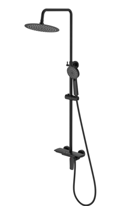 Душевая стойка SantiLine SL-9011MB черный матовый штанга 120 см,  в современном стиле