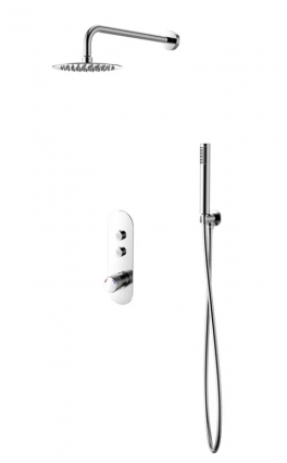 Душевой комплект SantiLine SL-9016 хром, С ВНУТРЕННЕЙ ЧАСТЬЮ в современном стиле