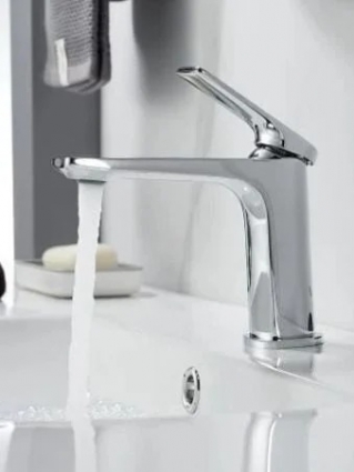 Cмеситель для раковины Knotlor KN-70, хром, однорычажный, длина излива 12.6 см