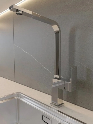 Knotlor Cмеситель для кухни Кnotlor KN-21, хром, однорычажный, длина излива 19.2 см