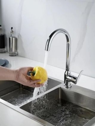 Knotlor Cмеситель для кухни Кnotlor KN-51, хром, однорычажный, длина излива 18.6 см