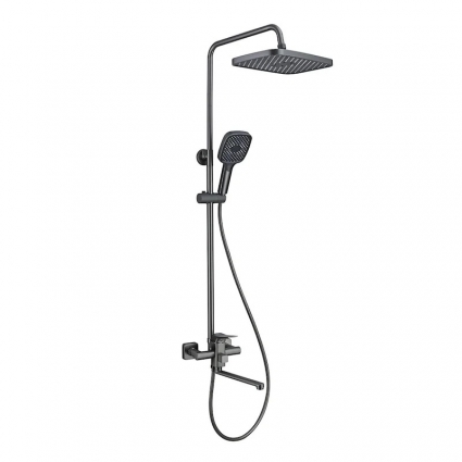 Душевая стойка ProHanss P62 P62.24.09 графит штанга 153 см, шланг пластиковый 150 см