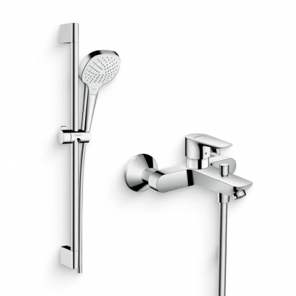 Душевой комплект Смеситель Hansgrohe Talis E + Гарнитур Croma Select E Vario 26582400 хром,  в современном стиле