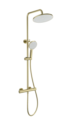 Душевая стойка Wonzon & Woghand Inn WW-B3013-T1-BG брашированное золото штанга 117.7 см, шланг пластиковый 150 см