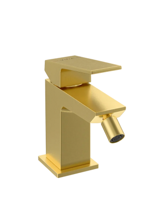 Смеситель для биде VitrA Minimax Square A4372625EXP брашированное золото однорычажный, длина излива 11.4 см