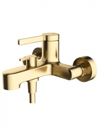 Смеситель для ванны с душем ESKO Sochi Gold SC54Gold золото, однорычажный, длина излива 17 см