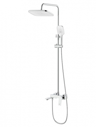 Душевая стойка Azario Lursy AZ-K2349 хром штанга 120 см, шланг металлический 150 см