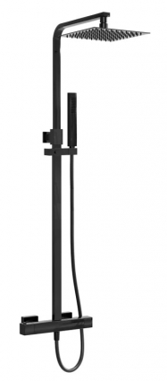 Душевая стойка Milleau Tissage ML8018AB.DT-GB черный глянец штанга 123.75 см, шланг силиконовый 150 см