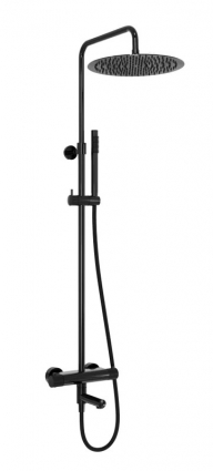 Душевая стойка Milleau Tissage ML8075BKS.DT-GB черный глянец штанга 119.1 см, шланг силиконовый 150 см