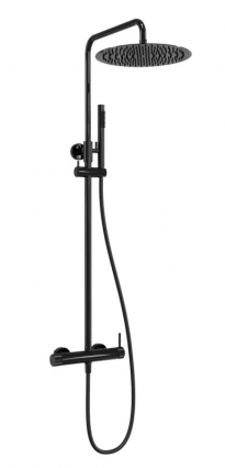 Душевая стойка Milleau Tissage ML5219KDM-GB черный глянец штанга 138.7 см, шланг силиконовый 150 см