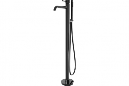 Напольный смеситель для ванны с душем Milleau Tissage ML0500BK.BD-GB С ВНУТРЕННЕЙ ЧАСТЬЮ, черный глянец, однорычажный, длина излива 22.8 см