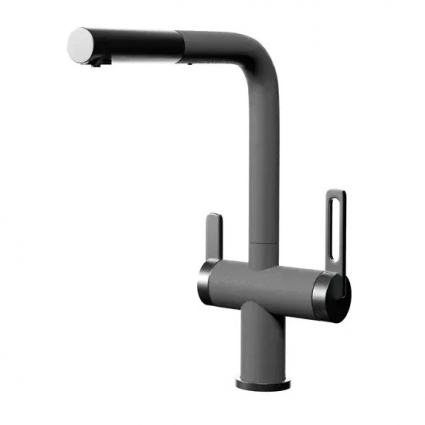 Смеситель для кухни Granula 8170 алюминиум однорычажный, серый