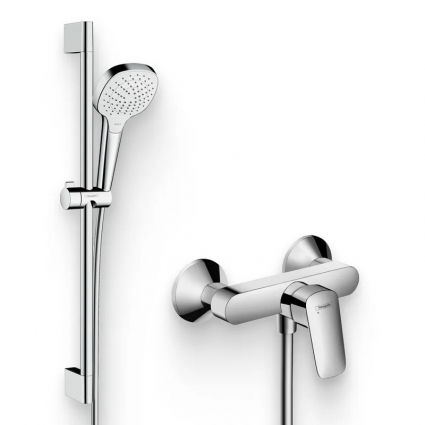 Душевой комплект Смеситель для душа Hansgrohe Logis + Гарнитур Croma Select E Vario 26582400 хром, штанга 11 см