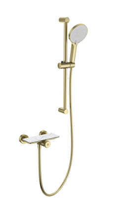 Термостатический смеситель Wonzon & Woghand WW-B2052-A-BG для душа, брашированное золото, термостат